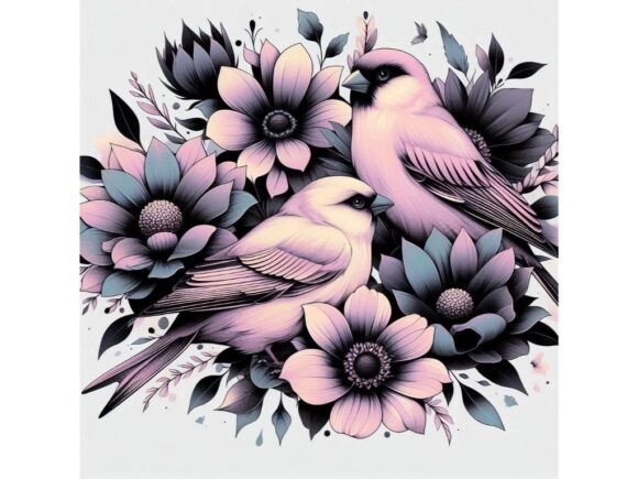 Download Pastel Goth Birds with Soft Hues Surroun - Premium Resources