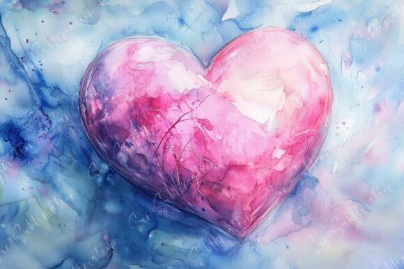 Download Vibrant Watercolor Heart with Soft Hues - Soft hues Collection