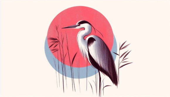 Download Pastel Sketch of a Heron, Soft Hues, Bol - Soft hues Collection