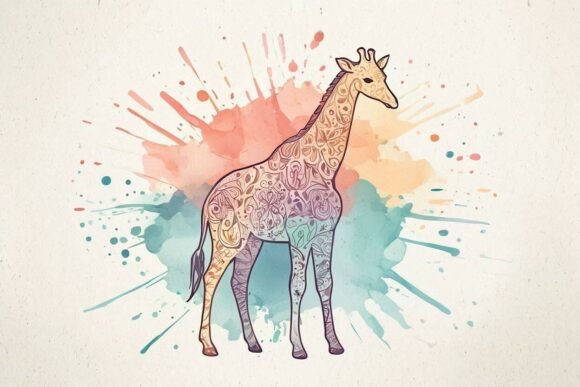 Download Cute Giraffe with Soft Hues - Premium Bundle