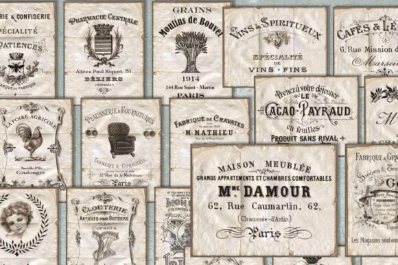 Download Vintage French Ephemera Paper Pack - Vintage french Collection