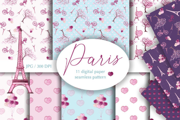 Download Paris, Hearts, Seamless Pattern - Hearts Collection