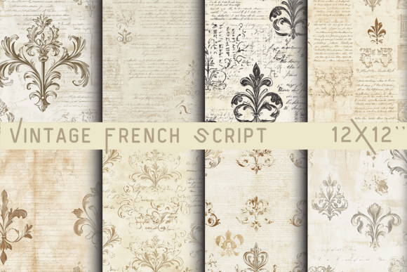 Download Vintage French Script Paper - Vintage french Collection