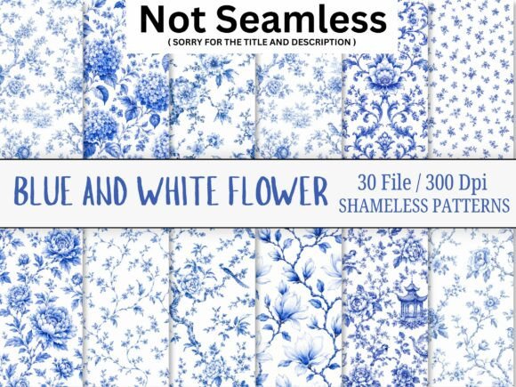 Download Blue and White Watercolor Flower Pattern - White watercolor Collection
