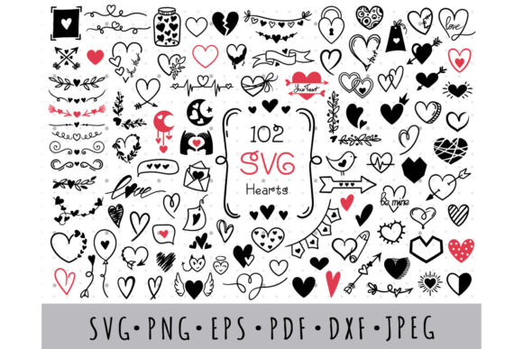 Download Hearts SVG Bundle, Valentine Day Doodle - Premium Bundle