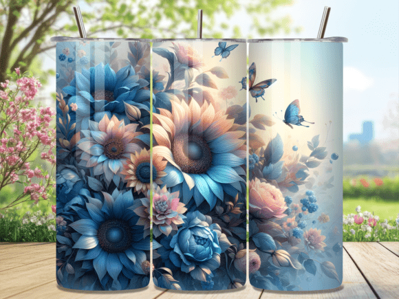 Download Soft Hues Floral Butterfly Tumbler Wrap - Soft hues Collection