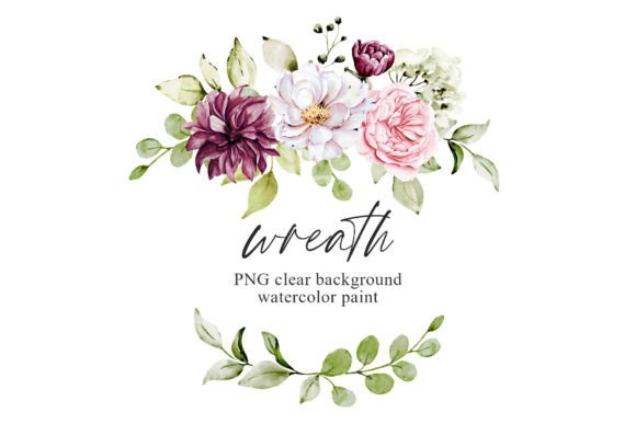 Download Wreath, Pink, White Watercolor Flowers - White watercolor Collection