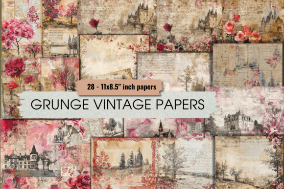 Download Vintage French Country Collage Papers - Vintage french Collection